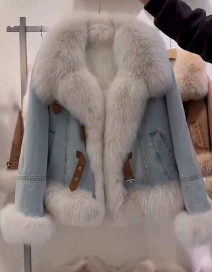 Blue Fur Short Coat