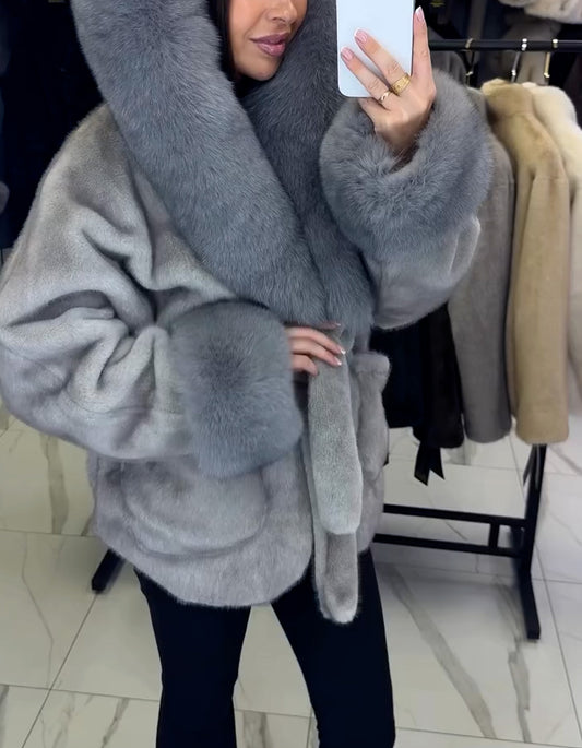 Soft Hooded Belted Coat