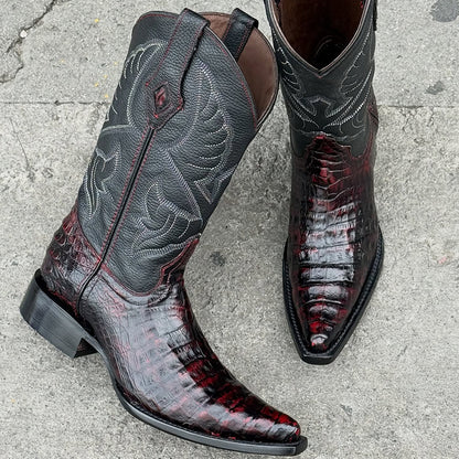 Burgundy Leather Casual Boots