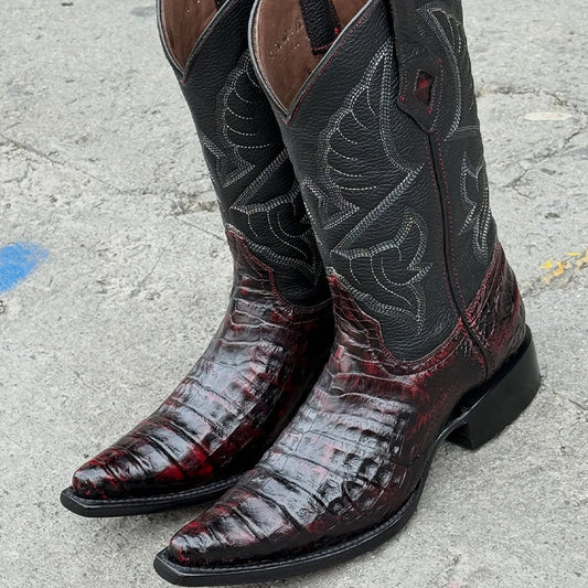 Burgundy Leather Casual Boots