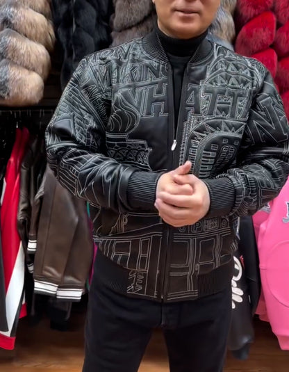 Embroidered With Hood Loose Jacket