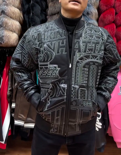 Embroidered With Hood Loose Jacket