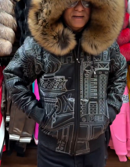 Embroidered With Hood Loose Jacket