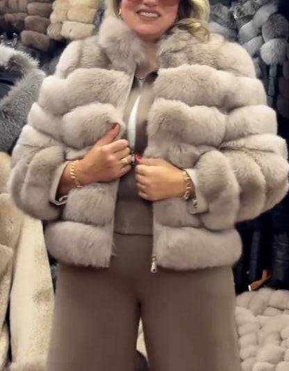 Beige Casual Comfy Coat