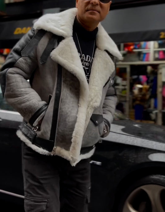 Gray Warm Lapel Collar Coat