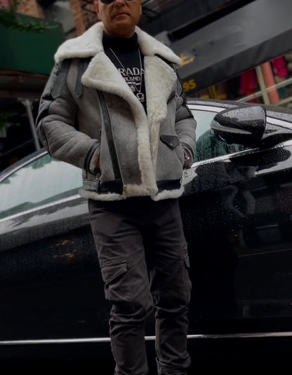 Gray Warm Lapel Collar Coat