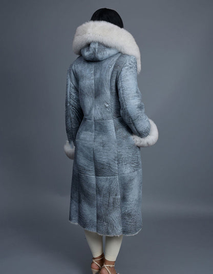 Blue Warm Button Coat