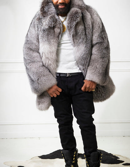 Gray Fur Warm Coat