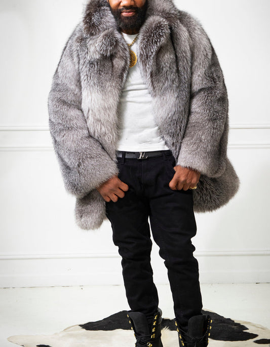 Gray Fur Warm Coat
