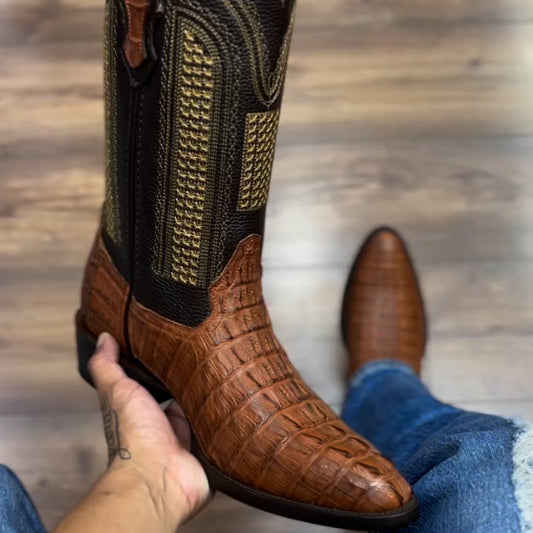 Brown Embroidered Boots