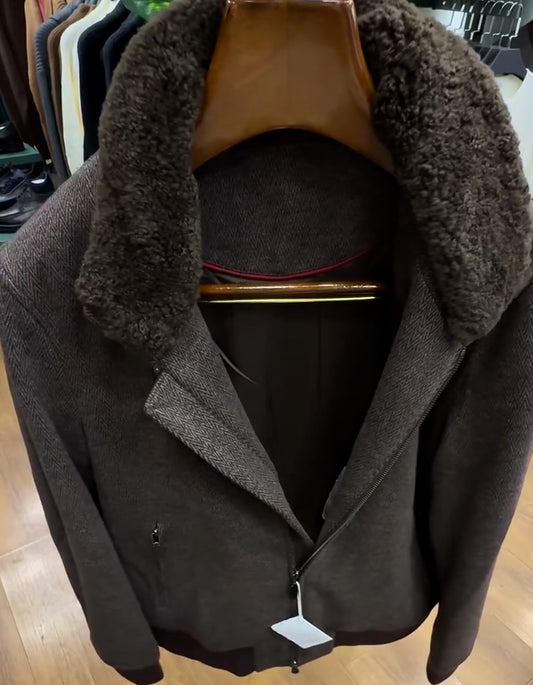 Gray Fur Collar Jacket
