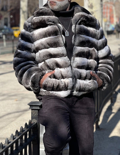 Black-White Short Loose Coat