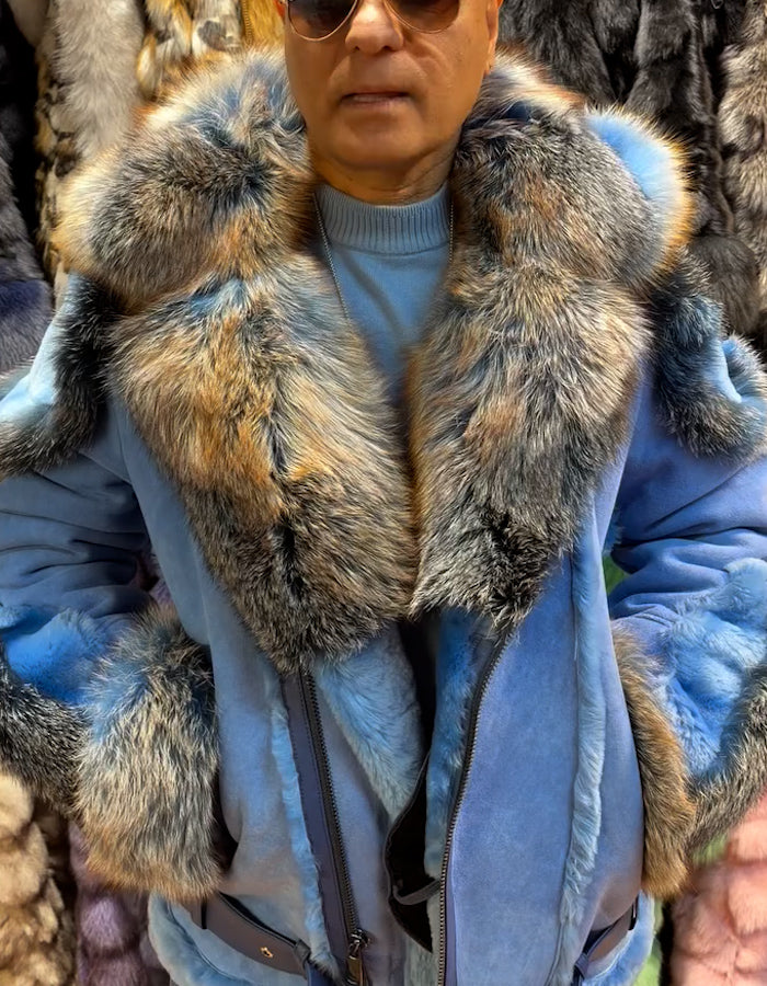 Blue Fur Warm Coat