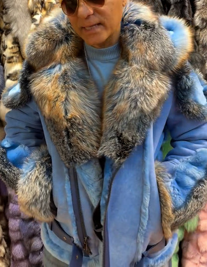 Blue Fur Warm Coat