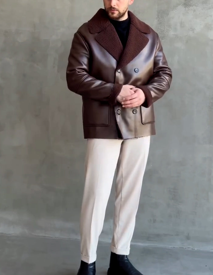 Burgundy Lined Casual Jacket