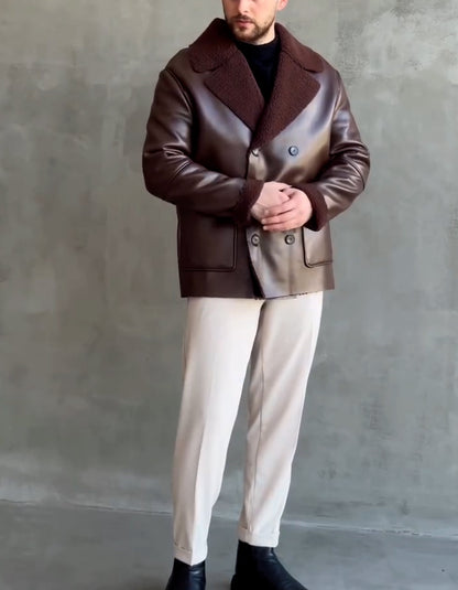 Burgundy Lined Casual Jacket