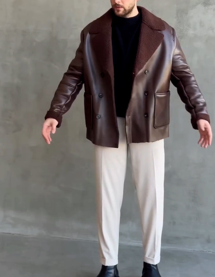 Burgundy Lined Casual Jacket