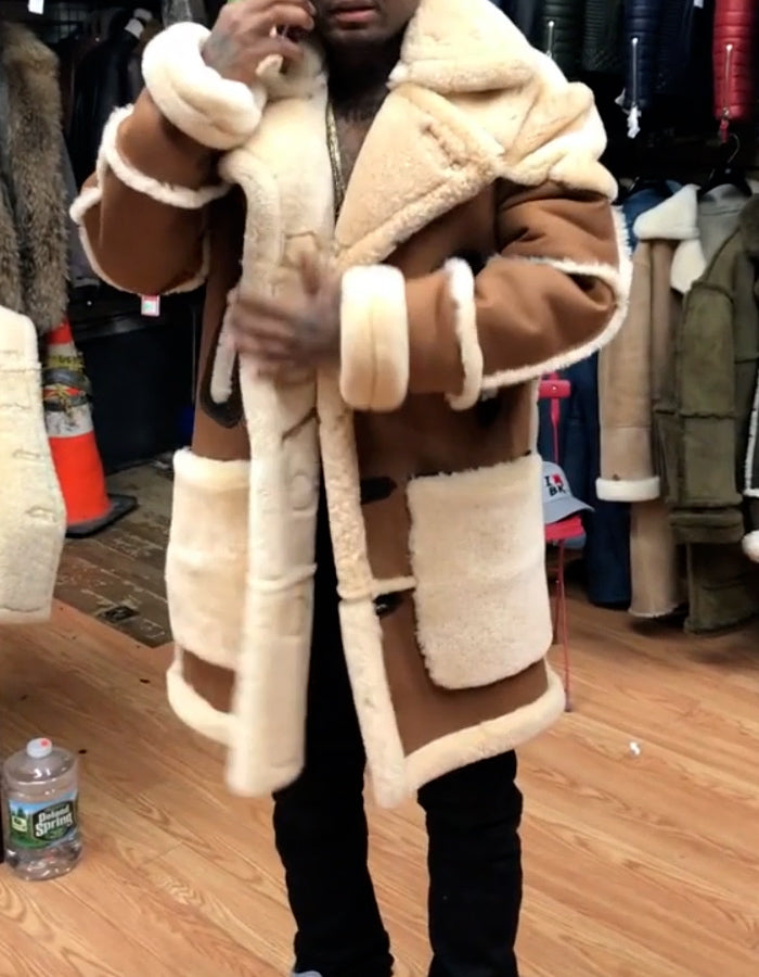 Shearling Midi Jacket