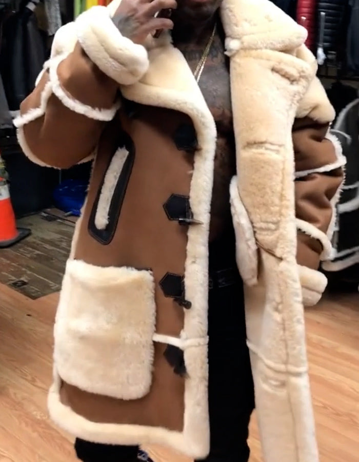 Shearling Midi Jacket