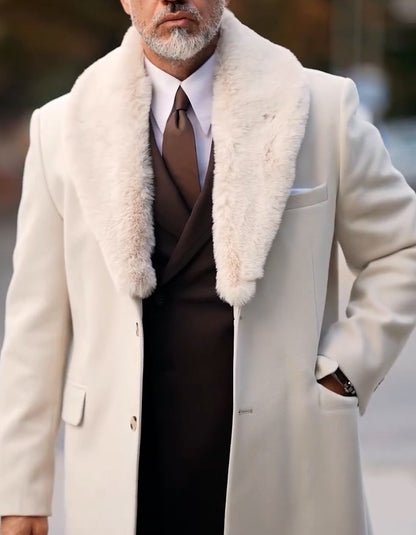 White Slim Fur Jacket