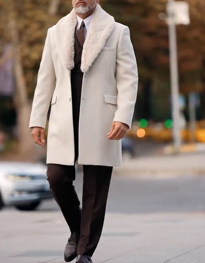 White Slim Fur Jacket