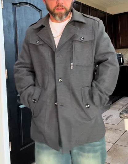 Gray Faux Two-Piece Casual Jacket