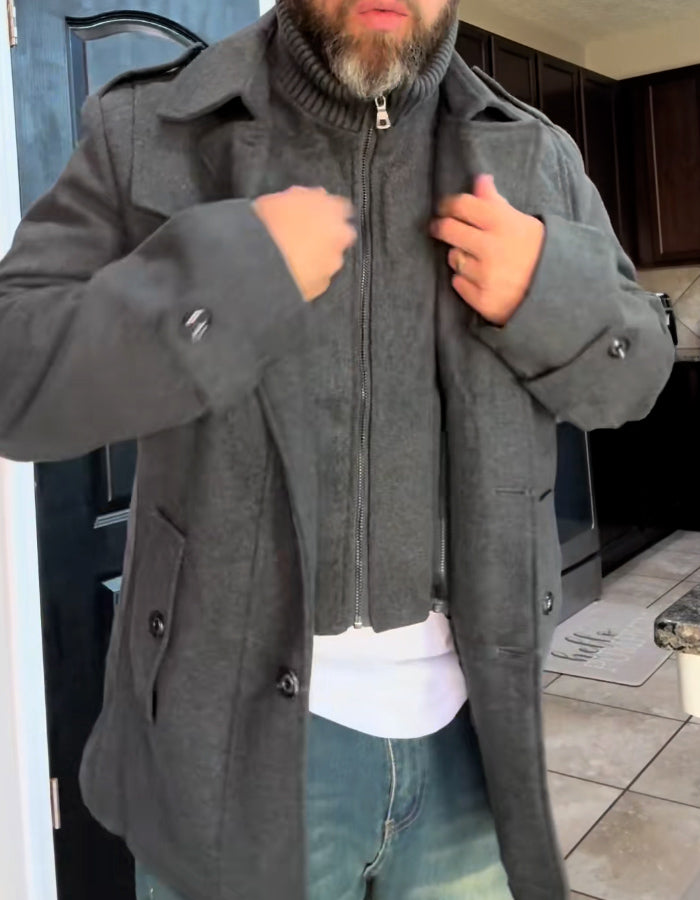 Gray Faux Two-Piece Casual Jacket