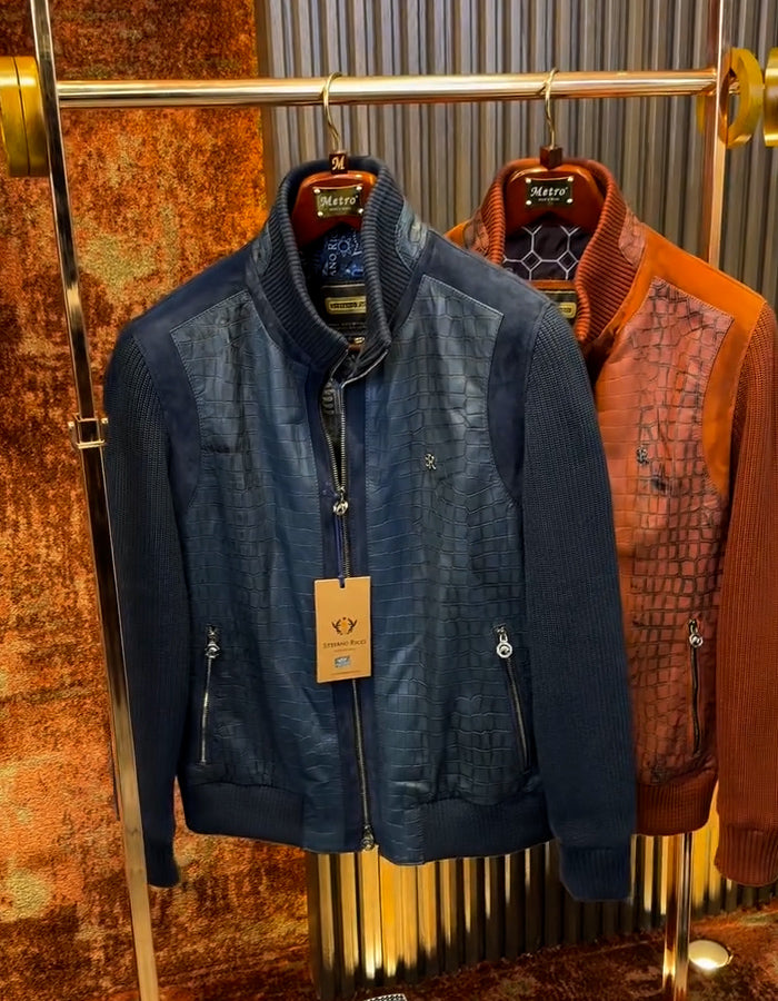 Leather Patchwork Casual Jacket