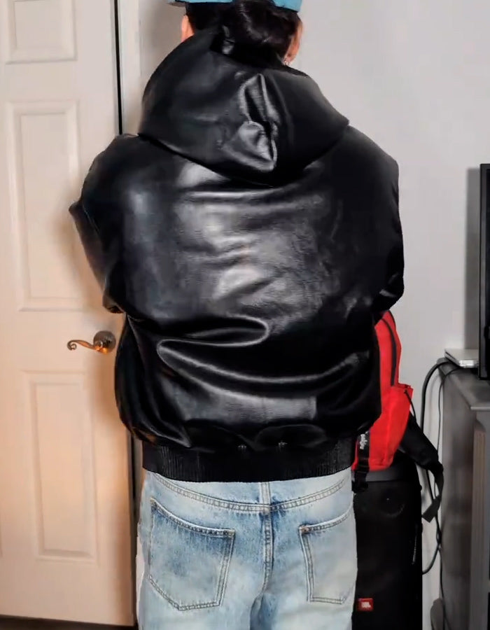 Shake Wear Leather Bomber Jacket