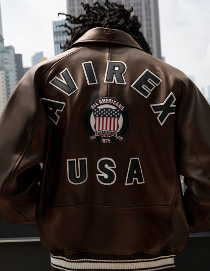 Handmade Leather Bomber Jacket