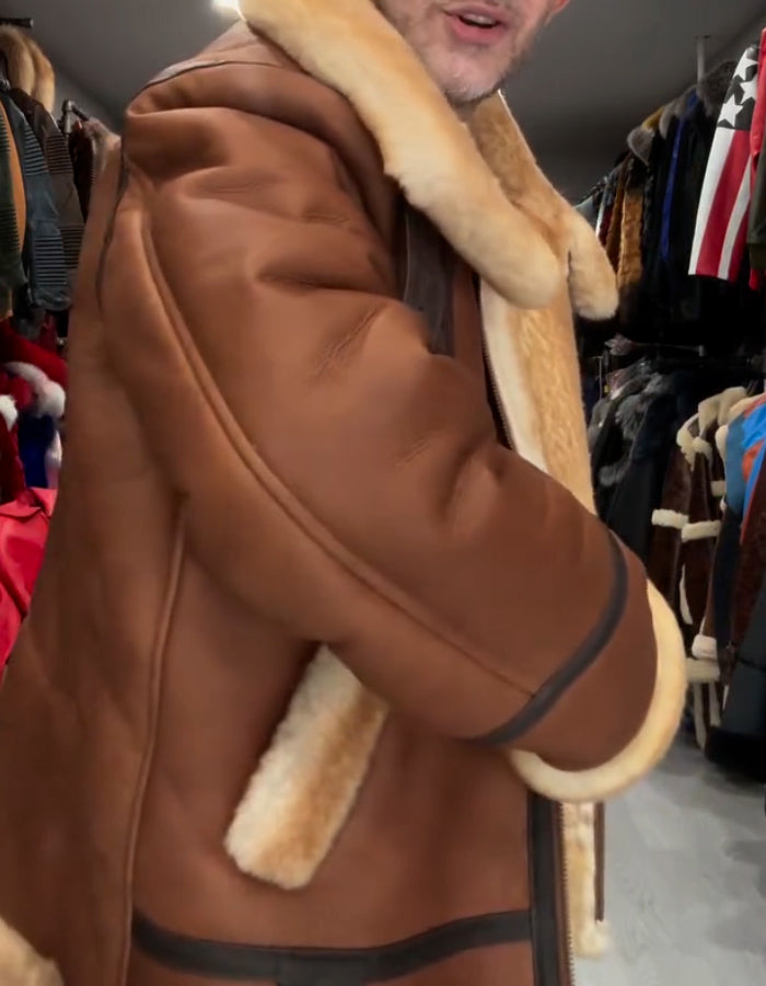 Brown Warm Shearling Coat