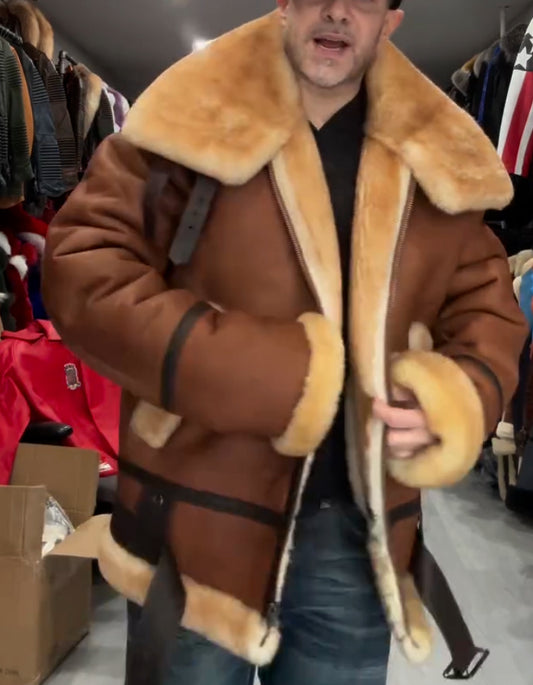 Brown Warm Shearling Coat