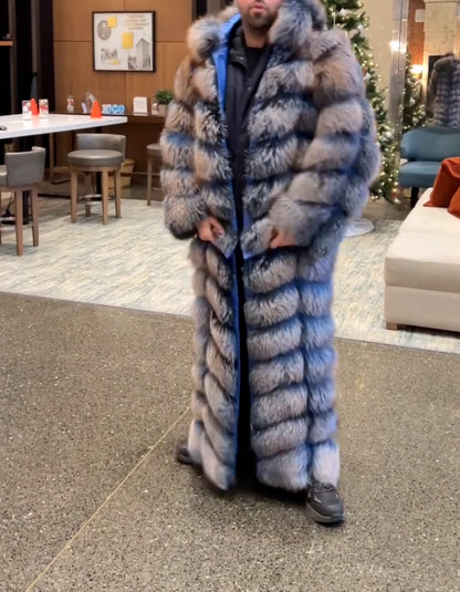 Blue Fur Long Coat