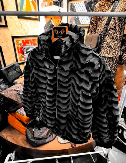 Black-Gray Suede Coat