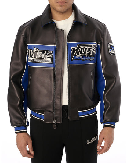 Leather Embroidery Casual Jacket