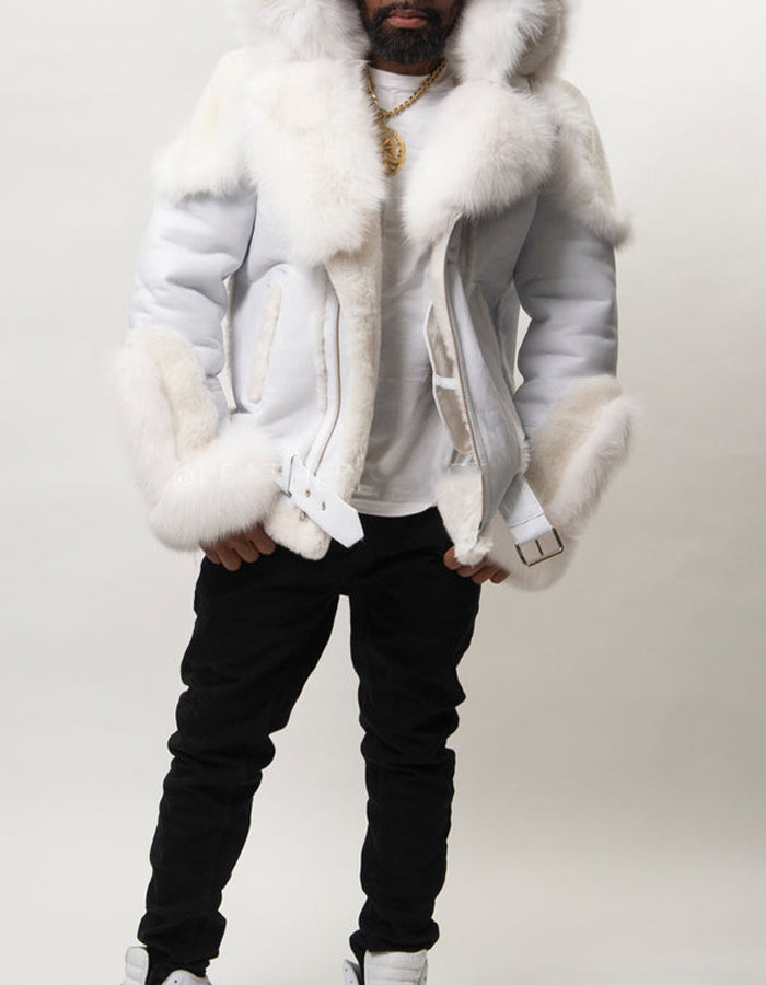 White Shearling Short Jacket
