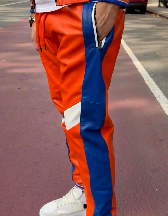 Patchwork Leather Slim Sets