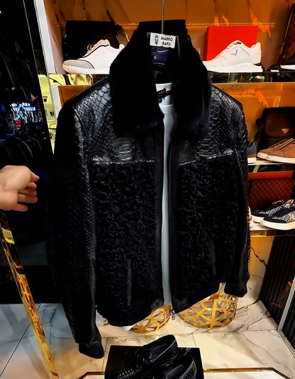 Black Patchwork Slim Jacket