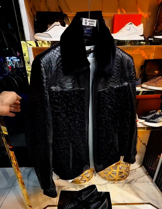 Black Patchwork Slim Jacket