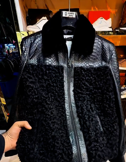 Black Patchwork Slim Jacket