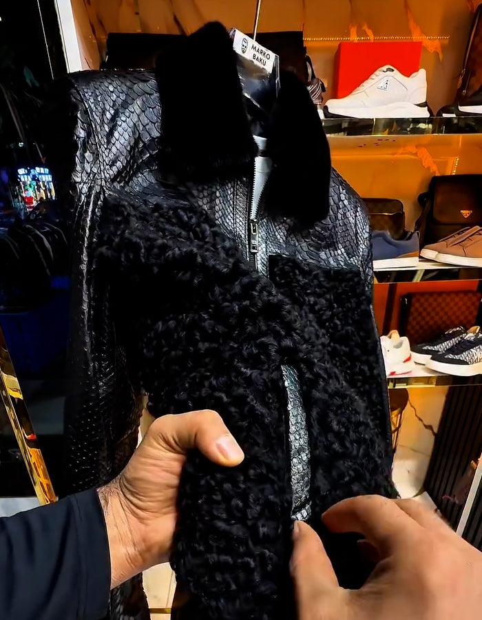 Black Patchwork Slim Jacket