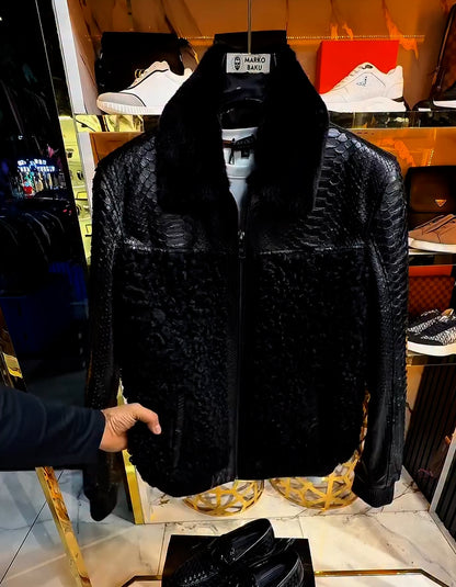 Black Patchwork Slim Jacket