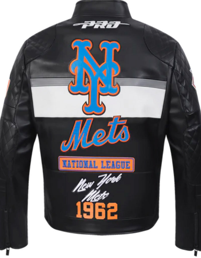 Mets Leather Slim Jacket