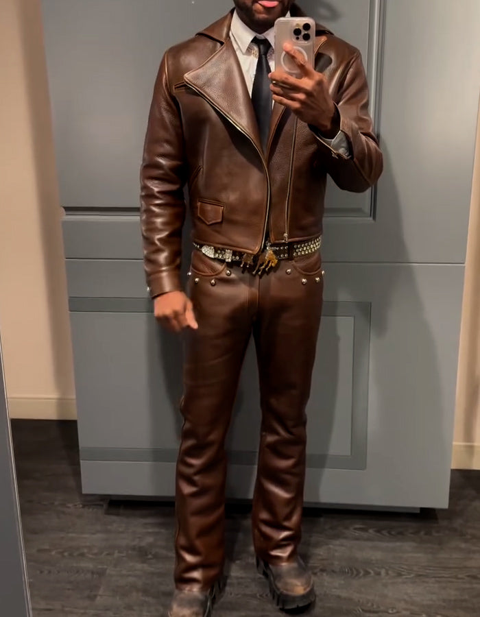 Brown Leather Slim Sets