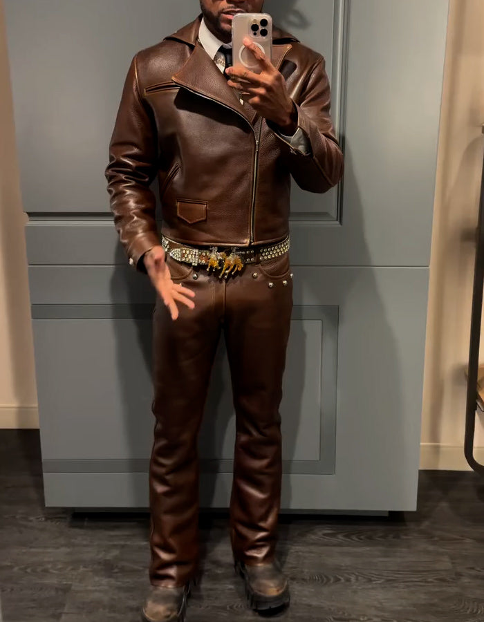 Brown Leather Slim Sets