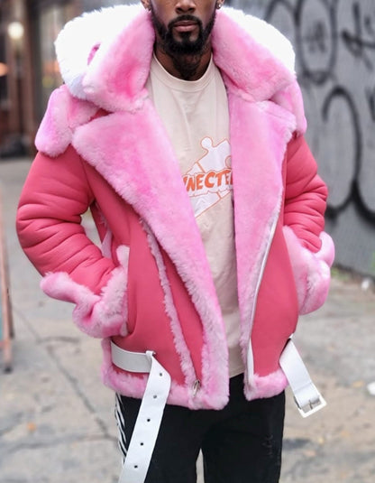 Pink Shearling Chic Jacket