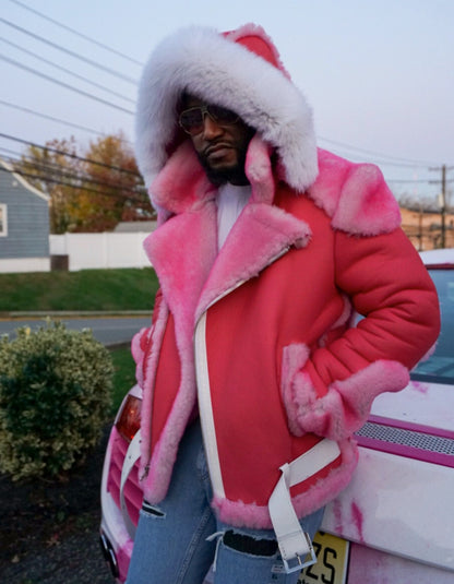Pink Shearling Chic Jacket