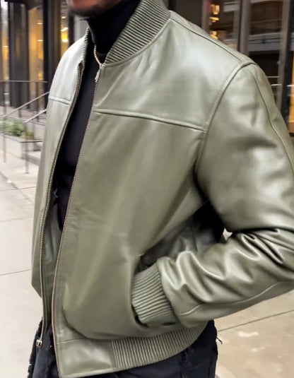 Green Solid-Color Jacket