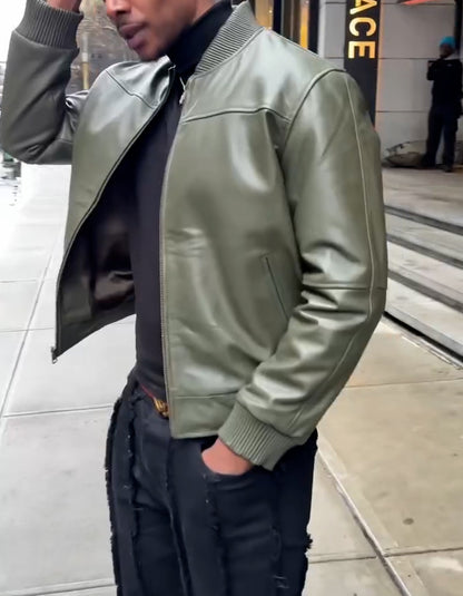 Green Solid-Color Jacket